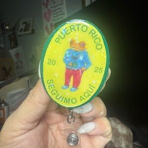Bad bunny Puerto Rico Frog Badge Reel